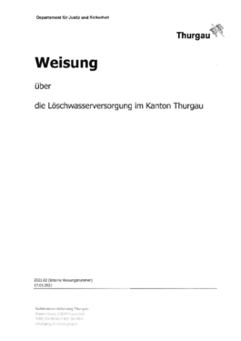 Weisung Löschwasserversorgung