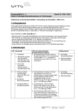 Planungshilfe Nr. 4 Elektro-Schaltgerätekombinationen in Fluchtwegen