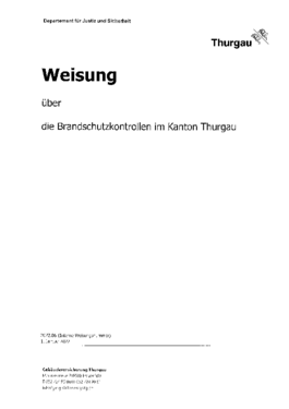 Weisung über die Brandschutzkontrollen im Kanton Thurgau