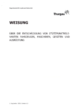 Weisung zum FSG-Entschaedigung Stuetzpunktfeuerwehren