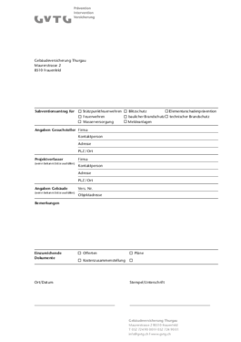 Formular Subventionsantrag